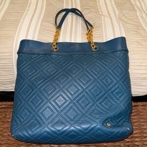 TORY BURCH BLUE TOTE SHOULDER BAG
